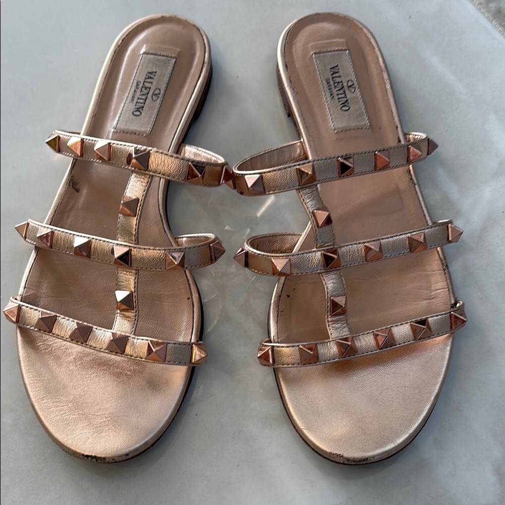 Price Drop **Valentino Women's Gold Studded Sandals